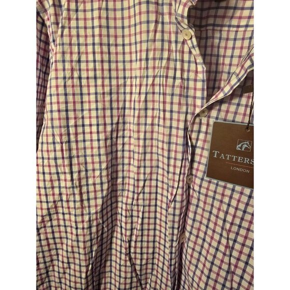Tattersall London Mens Plaid Spring Colors Dress Shirt New NWt 17.5 32/33 17 1/2 - Picture 2 of 3